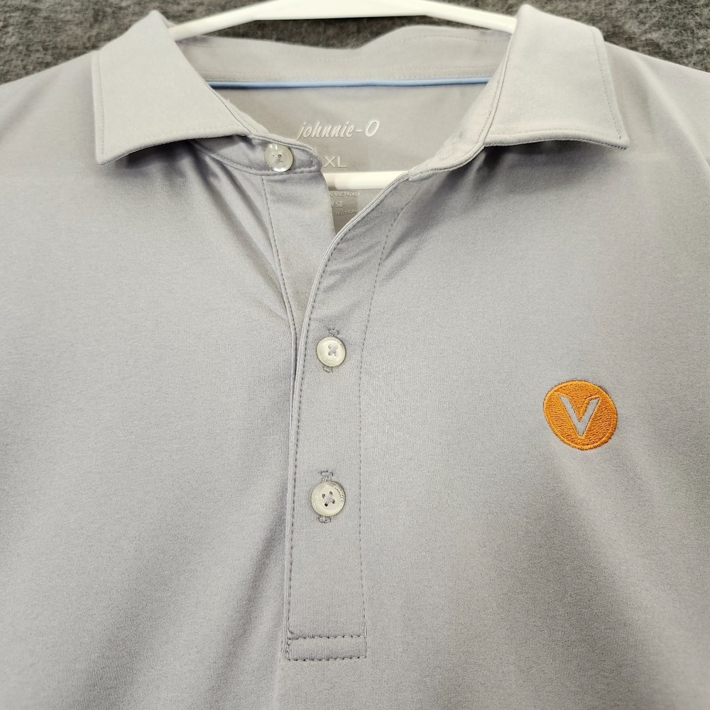 Johnnie-O West Coast Prep Mens XL Gray Ploy/Spandex Polo Shirt Surfer - Picture 8 of 11